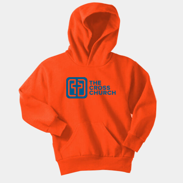 The Cross Church in Origin Blue -  Youth Pullover Hoodie Thumbnail
