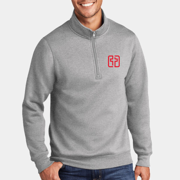The Cross Church in Agape Red - Unisex 1/4-Zip Sweatshirt Thumbnail