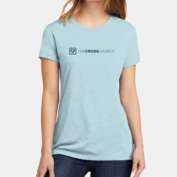 The Cross Church in Midnight Blue - Women's Fitted Short-Sleeve T-Shirt Thumbnail