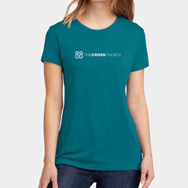 The Cross Church in White - Women's Fitted Short-Sleeve T-Shirt Thumbnail