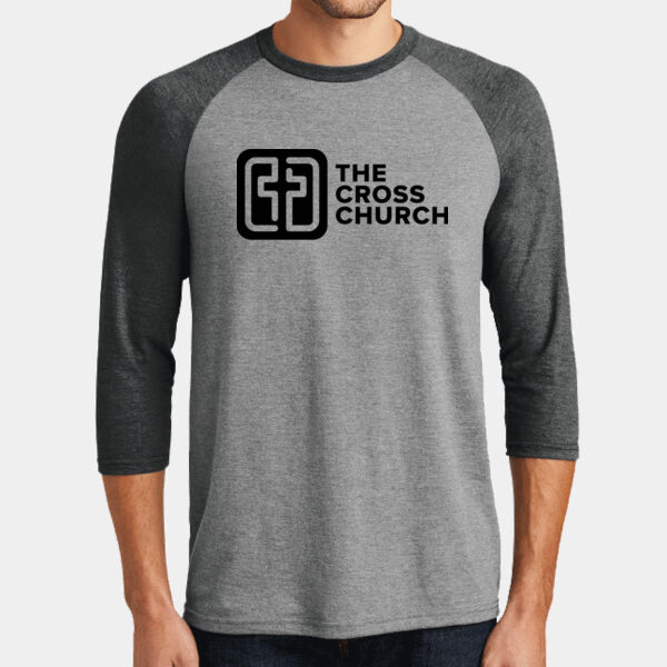 The Cross Church in Black - Unisex 3/4-Sleeve Raglan Thumbnail