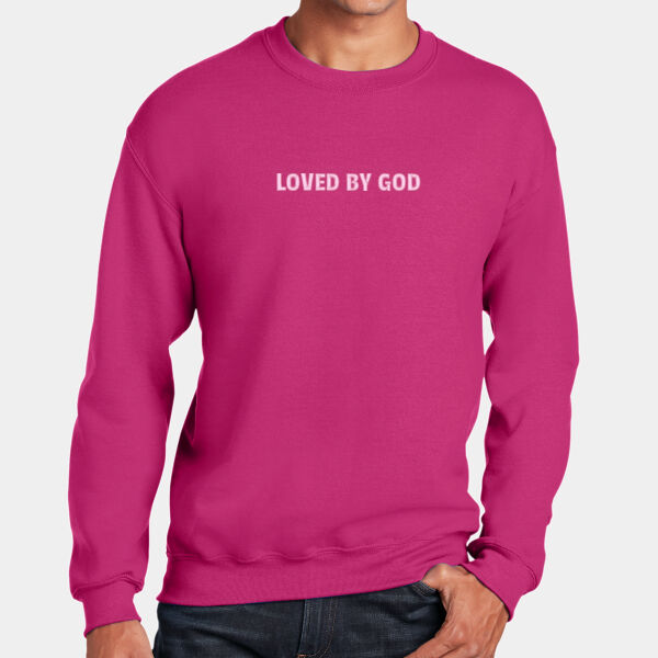 Loved By God Embroidered - Heavy Blend Crewneck Sweatshirt Thumbnail